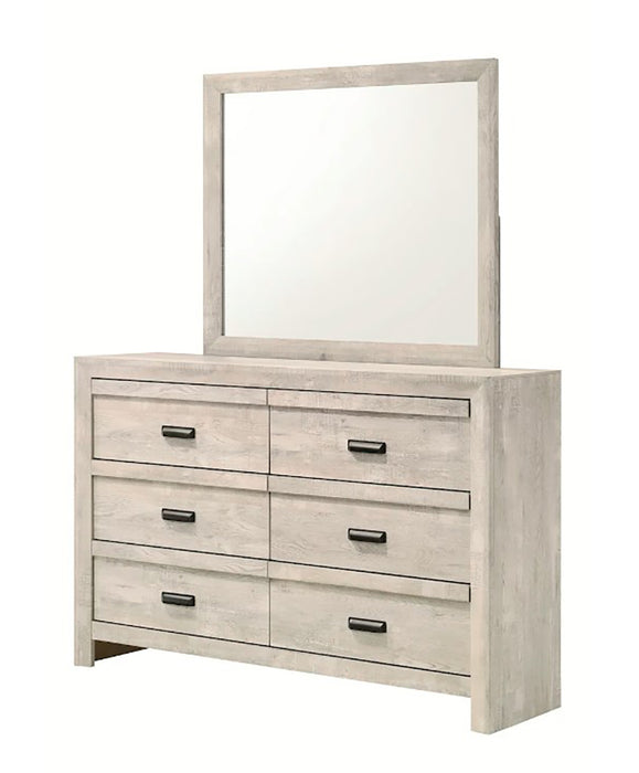 Crown Mark Furniture Valor Dresser Mirror in Gray