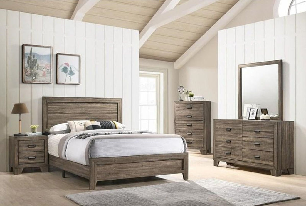 Crown Mark Millie Full Panel Bed in Grey