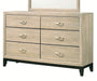 Crown Mark Furniture Akerson 6 Drawer Dresser in Beige image