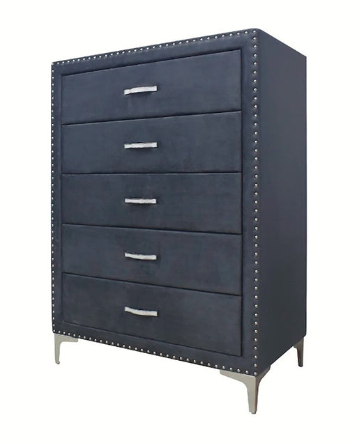 Crown Mark Furniture Lucinda 5 Drawer Chest in Gray image