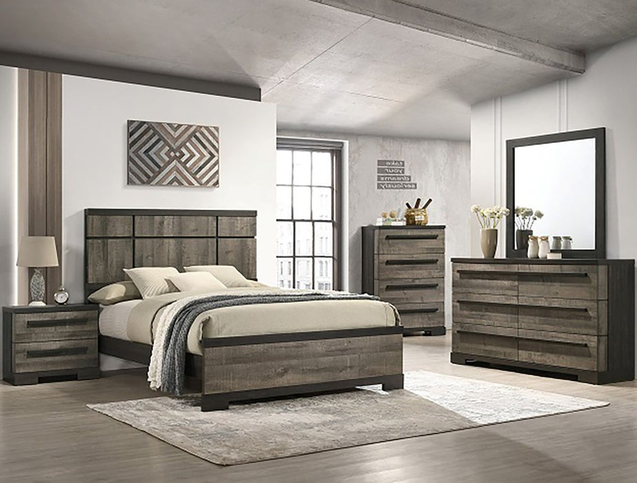 Crown Mark Furniture Remington Queen Panel Bed in Brown B8160-Q