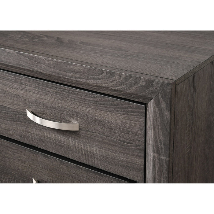 Crown Mark Akerson 2 Drawer Nightstand in Grey