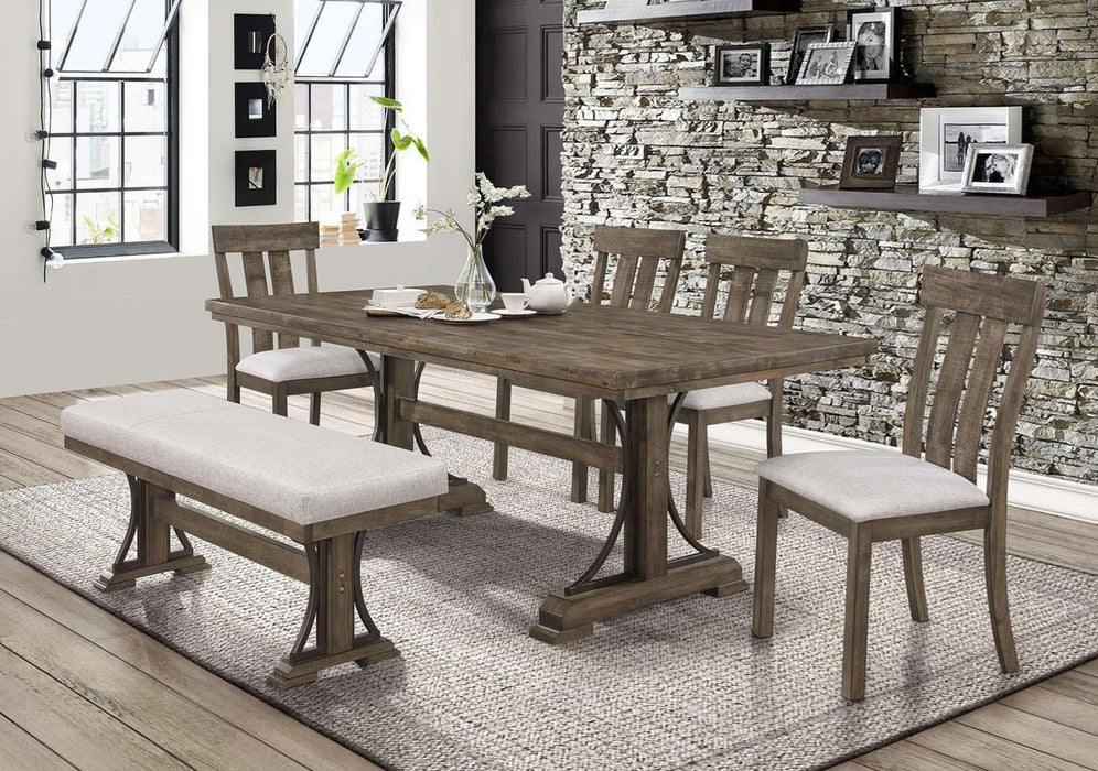 Crown Mark Quincy Rectangular Dining Table in Light Brown